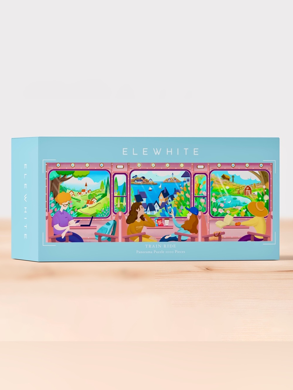 NWT Elewhite Train Ride 1000 piece panoramic puzzle